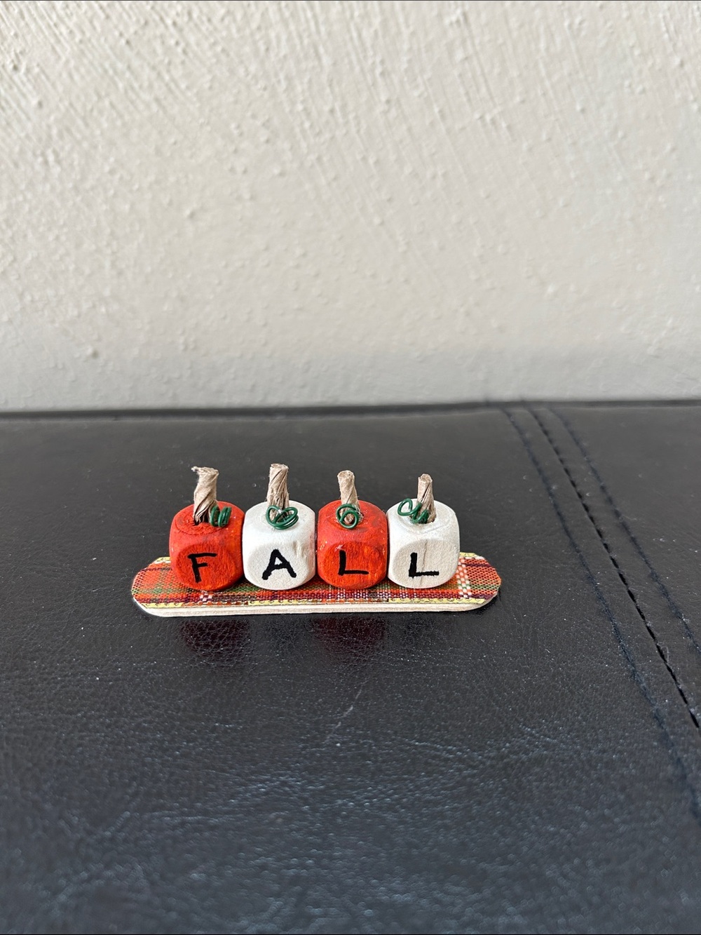 Handmade by my mom! Decorative 'FALL' Mini Pumpkin Accent